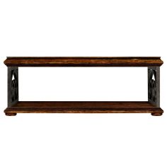Coffee Tables Rectangular Walnut Coffee Table with Under Tier 2