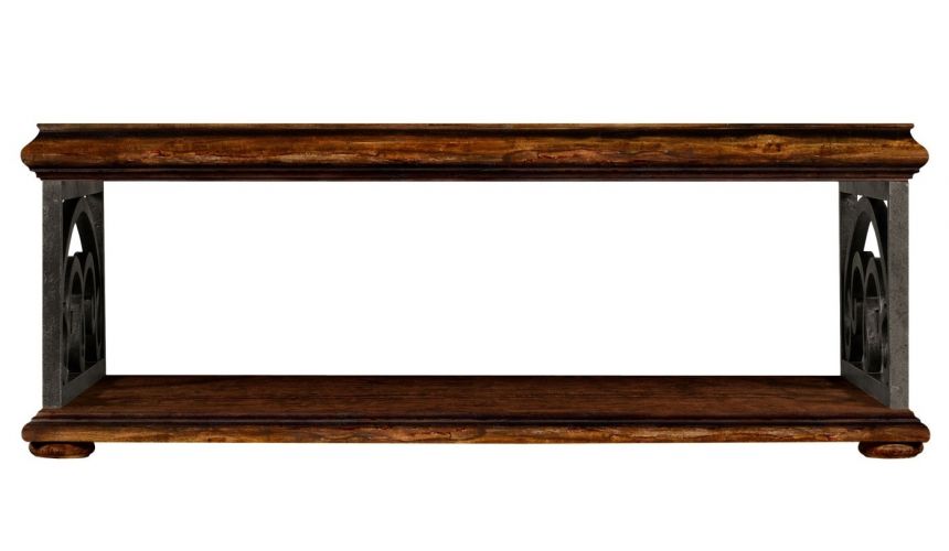 Coffee Tables Rectangular Walnut Coffee Table with Under Tier