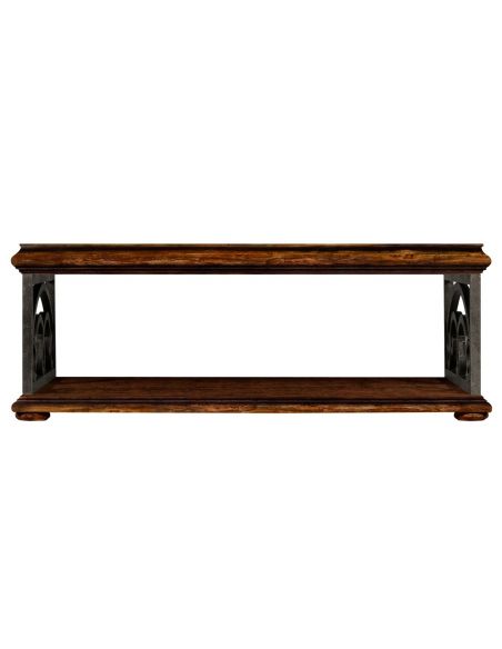 Coffee Tables Rectangular Walnut Coffee Table with Under Tier