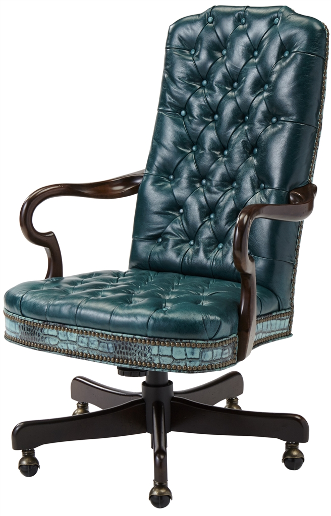 Office Chairs Tufted Swivel Arm Chair