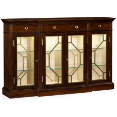 Breakfronts & China Cabinets Elegant Breakfront Display Cabinet with 4 Doors