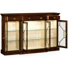 Breakfronts & China Cabinets Elegant Breakfront Display Cabinet with 4 Doors 2