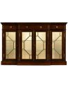 Breakfronts & China Cabinets Elegant Breakfront Display Cabinet with 4 Doors