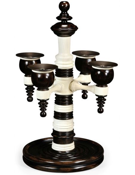 Black and White Candelabra for 4 candles