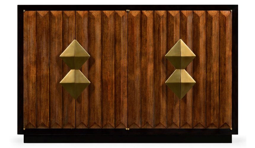 Breakfronts & China Cabinets Modern Ebonized Sideboard with 4 Doors