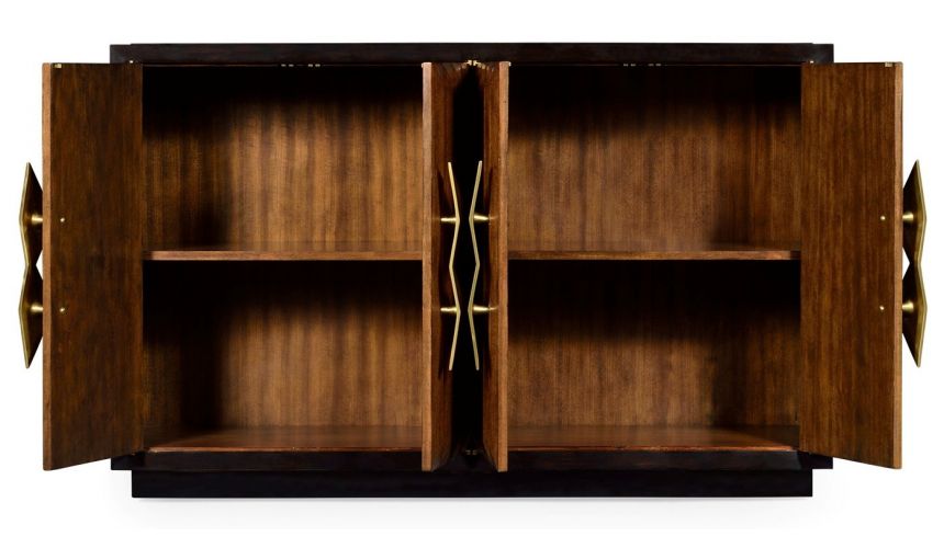 Breakfronts & China Cabinets Modern Ebonized Sideboard with 4 Doors