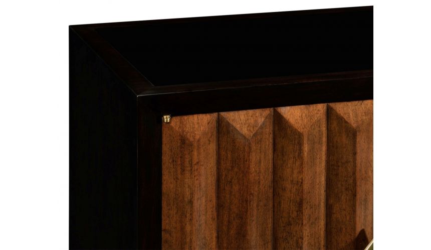 Breakfronts & China Cabinets Modern Ebonized Sideboard with 4 Doors