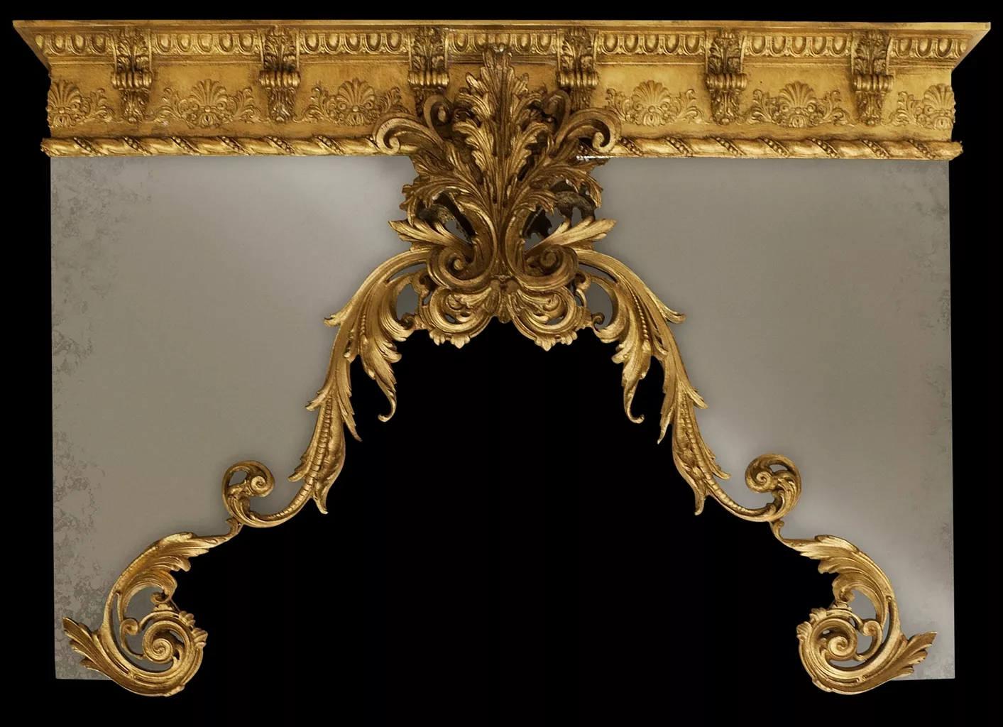 Drapery Cornice With Gold Finish Custom Made