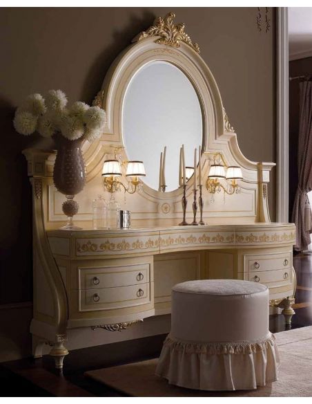 Queen and King Sized Beds Elegant master bedroom with drapery crown.