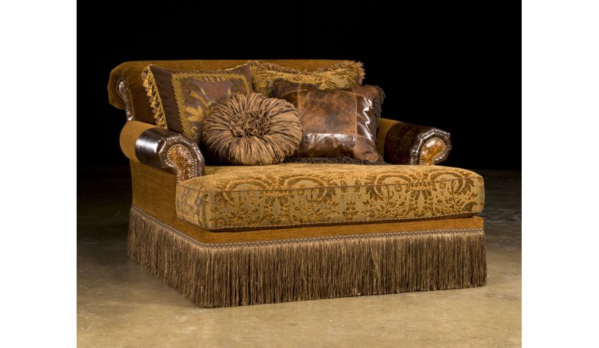 Elegant style Chaise leather and fabric