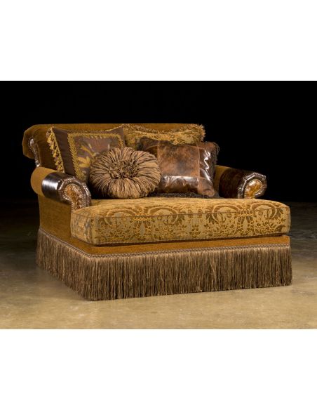 Elegant style Chaise leather and fabric