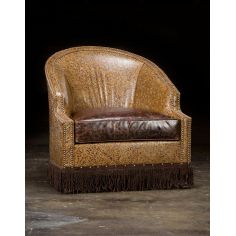 Luxury Leather & Upholstered Furniture Embossed Leather Club Chair