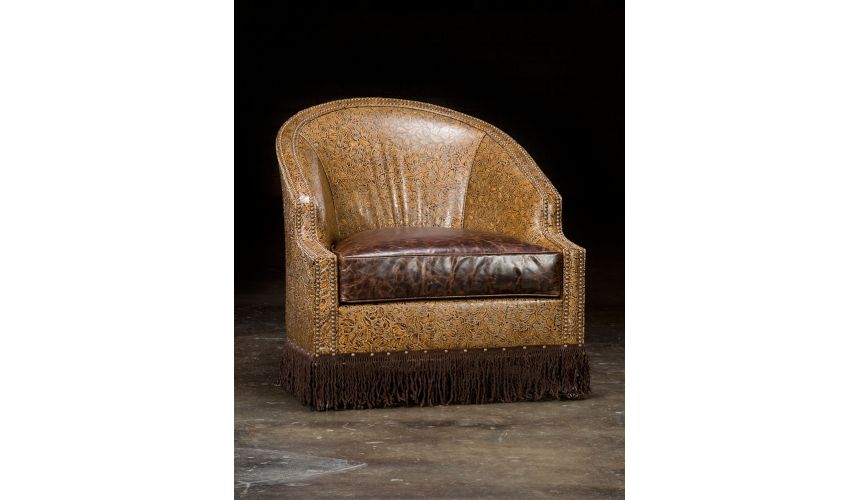 Luxury Leather & Upholstered Furniture Embossed Leather Club Chair