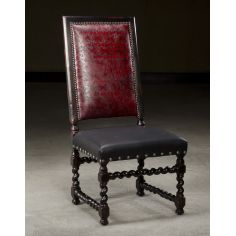 Dining Chairs Luxury Upholstered Furniture, Embossed Leather Side Chair