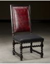 Dining Chairs Luxury Upholstered Furniture, Embossed Leather Side Chair