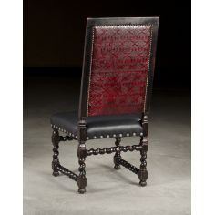 Dining Chairs Luxury Upholstered Furniture, Embossed Leather Side Chair 2