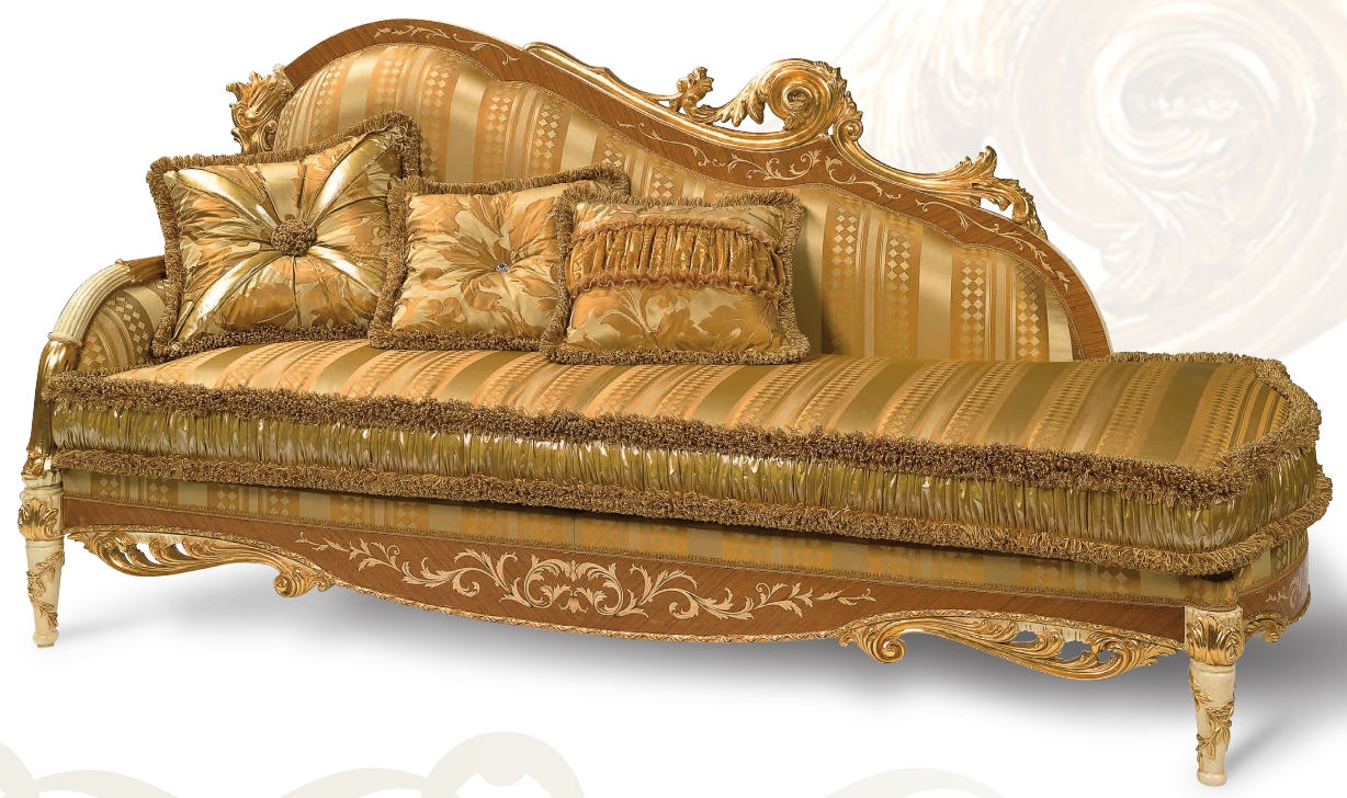 Luxury Leather & Upholstered Furniture Luxury Empire Style Chaise from the Liquid Assets Collection.