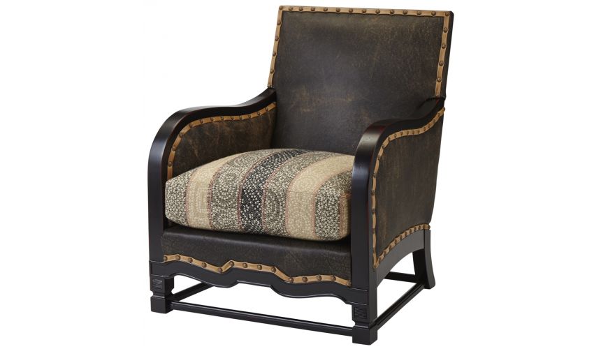 Luxury Leather & Upholstered Furniture Nail Head Club Chair