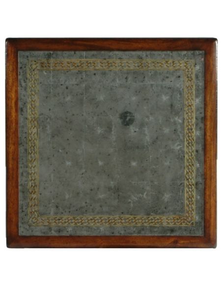 Square & Rectangular Side Tables End table eglomise glass top