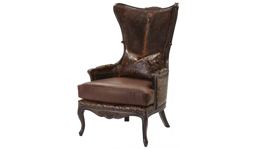 Luxury Leather & Upholstered Furniture Accent Arm Chair