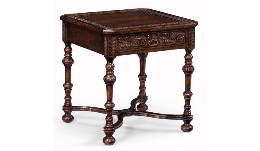 Square & Rectangular Side Tables English Manor Home Furniture, Oak Side Table