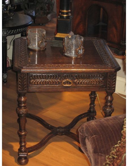 Square & Rectangular Side Tables English Manor Home Furniture, Oak Side Table