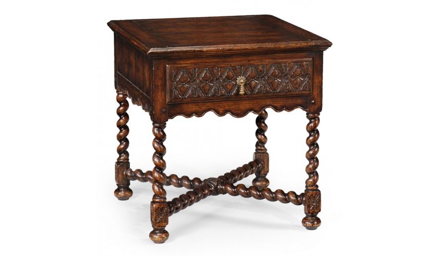 Square & Rectangular Side Tables English Manor Home Furniture, Oak Side Table, Luxury furniture