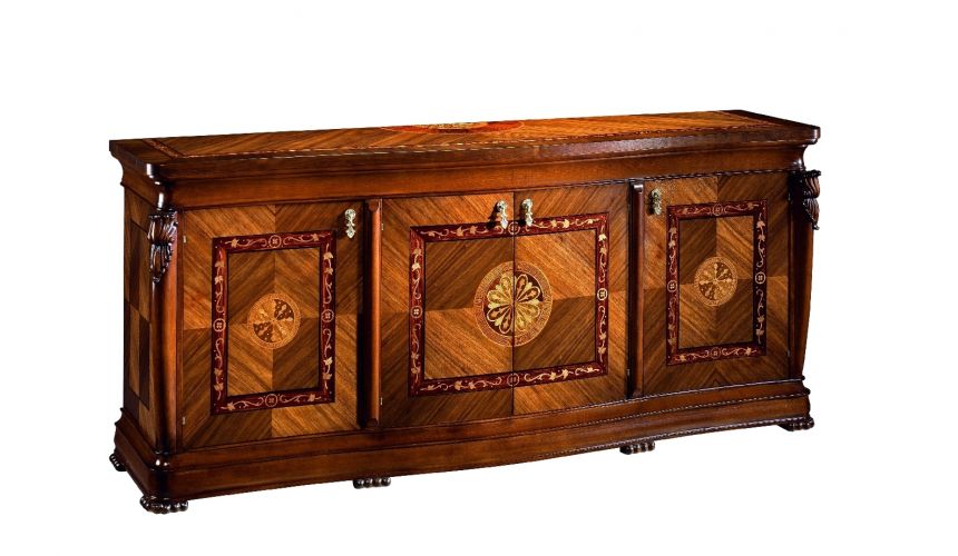 Breakfronts & China Cabinets 11 Best of European made furniture. Cradenza with marquetry.