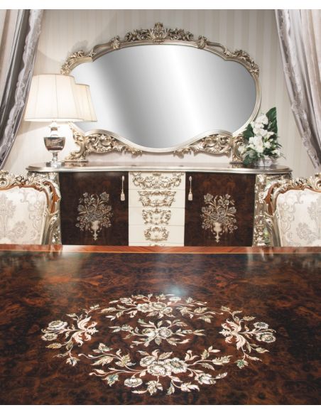 Breakfronts & China Cabinets 11 Exquisite marquetry work. Breakfront and matching mirror.
