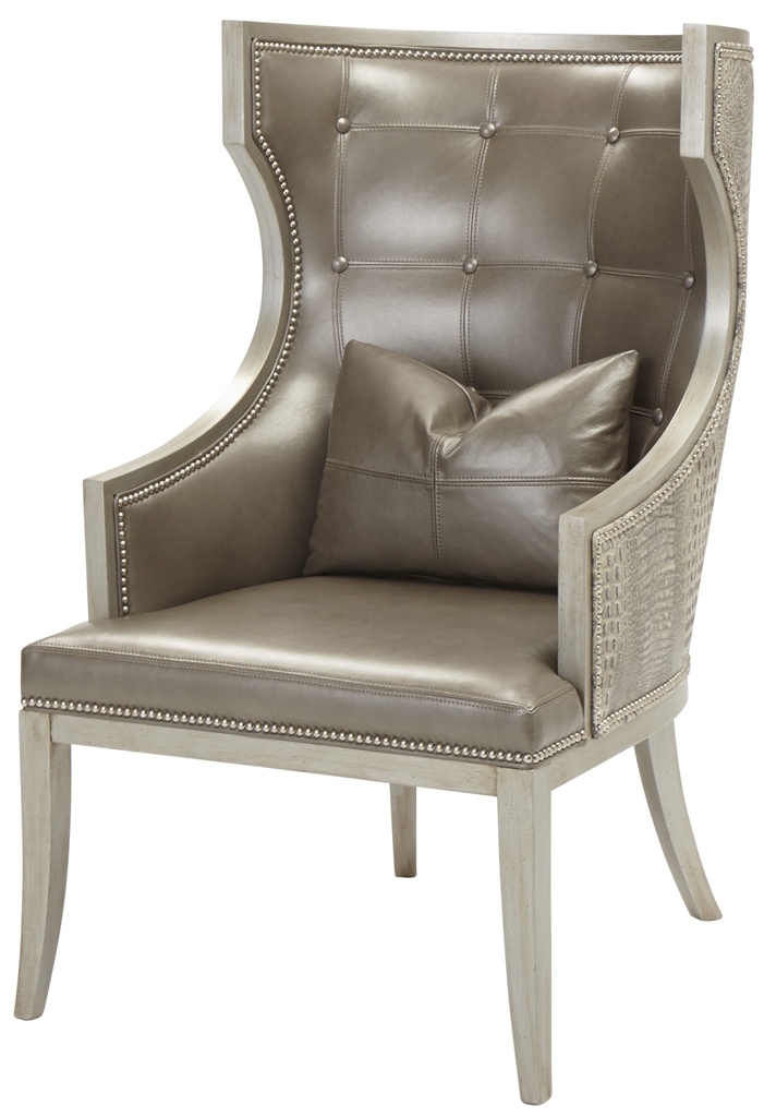 Luxury Leather & Upholstered Furniture Tufted Wingback Arm Chair