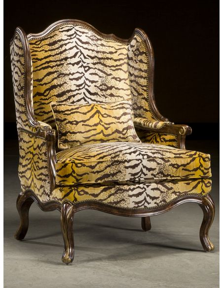 Fierce Tiger Print Arm Chair. Fine Furniture