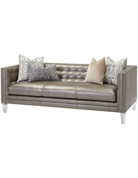 Tufted Upholstered Wingback Sofa