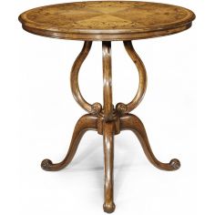 Round & Oval Side Tables Distressed Walnut Round Side Table-79