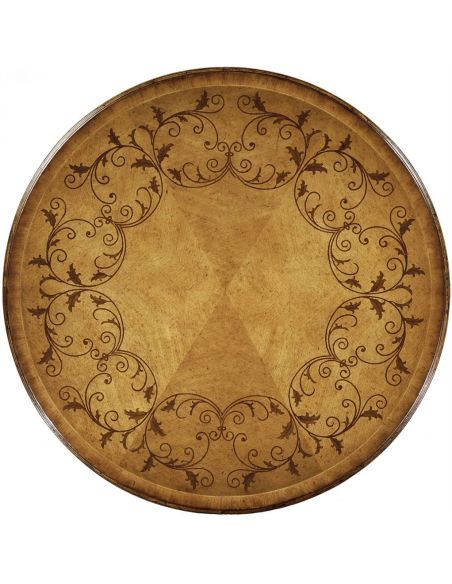 Round & Oval Side Tables Distressed Walnut Round Side Table-79