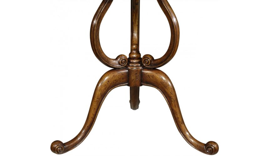 Round & Oval Side Tables Distressed Walnut Round Side Table-79