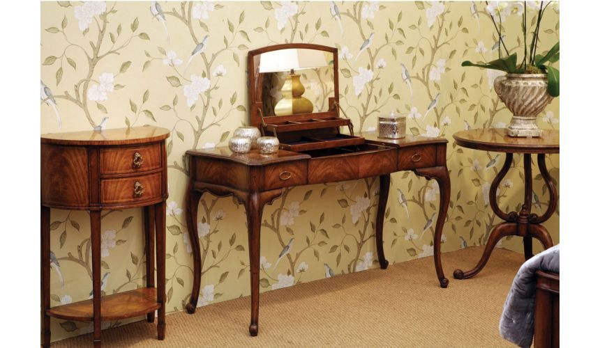 Round & Oval Side Tables Distressed Walnut Round Side Table-79
