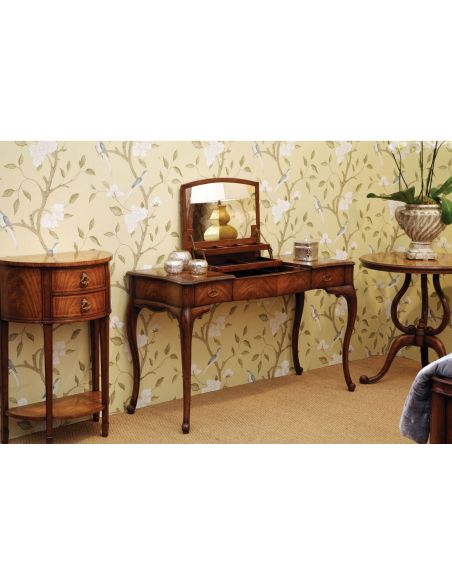 Round & Oval Side Tables Distressed Walnut Round Side Table-79