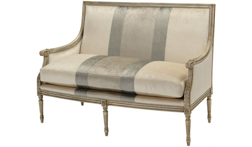 Luxury Leather & Upholstered Furniture Upholstered Settee Sofa
