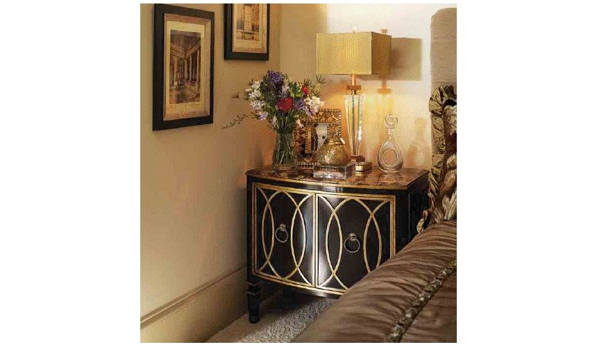 Queen and King Sized Beds Four Poster Bed, inset Antique Mirror detailing