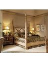 Queen and King Sized Beds Four Poster Bed, Embossed Leather headboard.