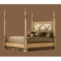 Queen and King Sized Beds Four Poster Bed, Embossed Leather headboard. 2