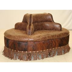Four seater leather center bench