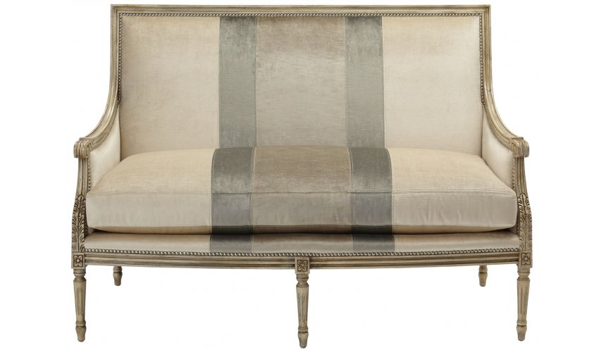 Luxury Leather & Upholstered Furniture Upholstered Settee Sofa