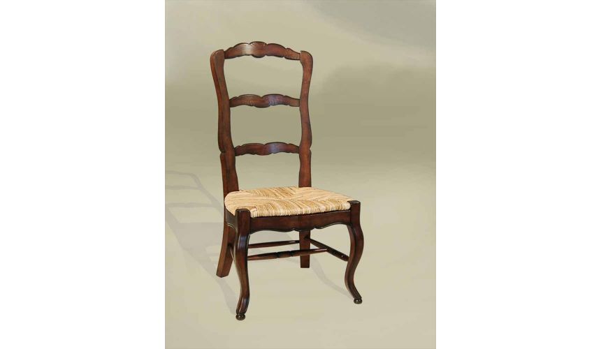 Dining Chairs Rustic French Ladderback Side Chair Rush Seat