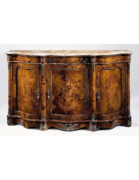 Breakfronts & China Cabinets French style, high end serpentine credenza.