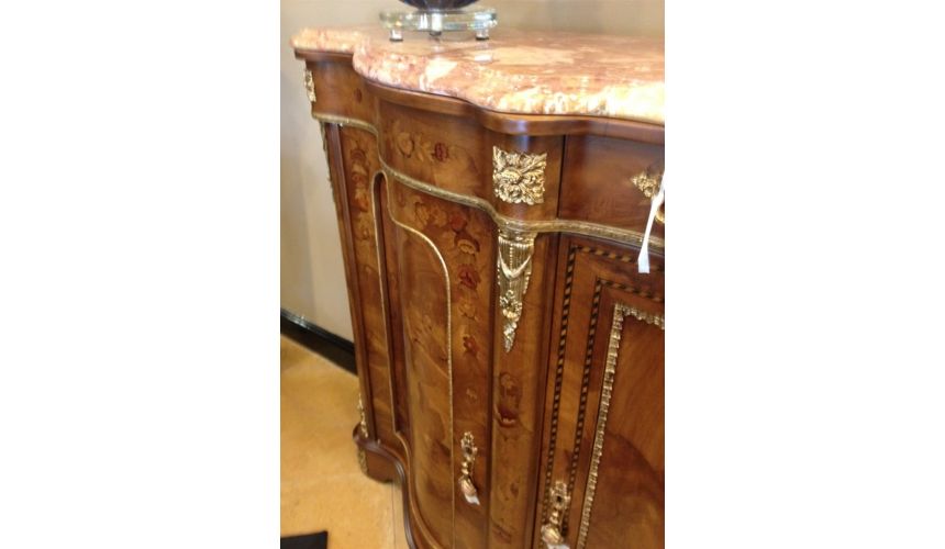Breakfronts & China Cabinets French style, high end serpentine credenza.