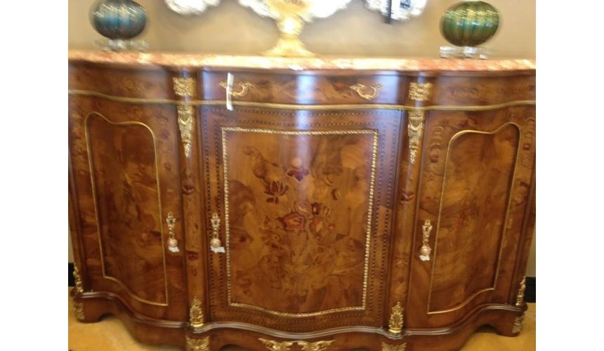 Breakfronts & China Cabinets French style, high end serpentine credenza.