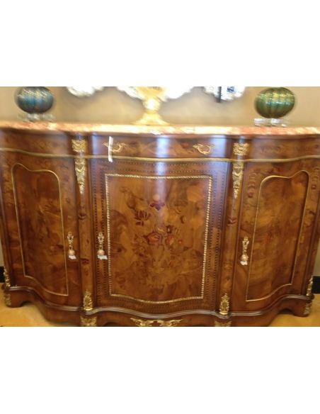 Breakfronts & China Cabinets French style, high end serpentine credenza.