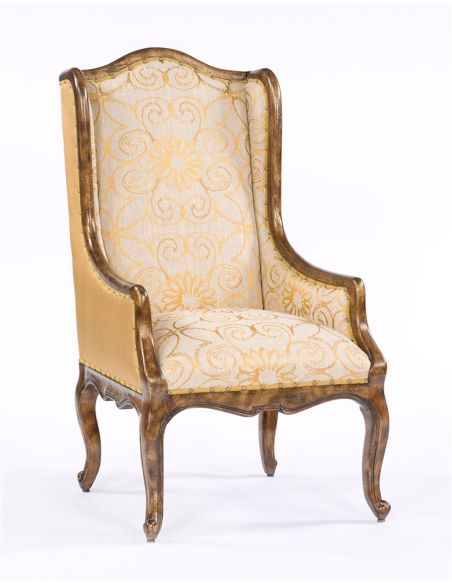 French Style Fabric Accent Chair