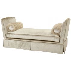 Luxury Leather & Upholstered Furniture Upholstered Daybed Sofa in Beige